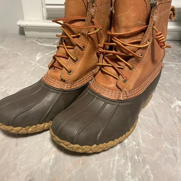 L.L. Bean Brown and Tan Rain & Snow Boots Waterproof Durable Design Snow kidding! There main image 3